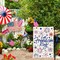4th of July Garden Flag Double Sided,Independence Day Patriotic American Fireworks and Stars Let Freedom Ring Small Burlap Garden Flag for Outside Decoration12x18 Inch(White)